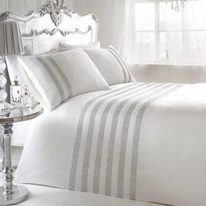 WHITE SILK QUILTED DUVET COVER